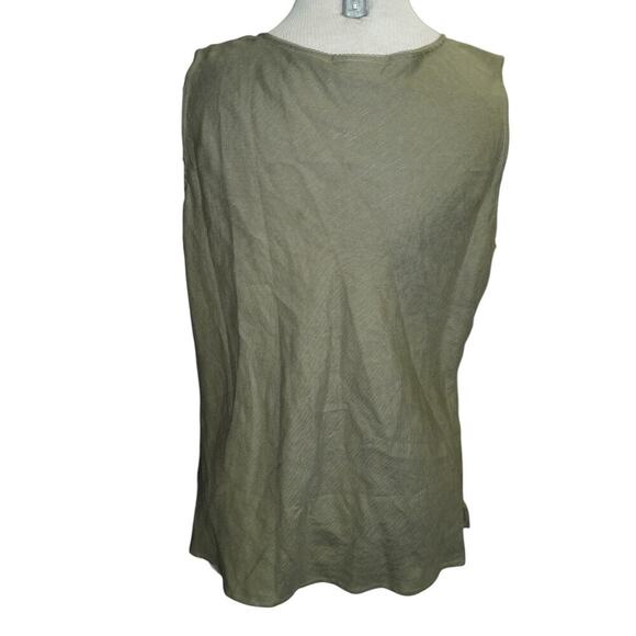 Bill Blass Jeanswear Green Beaded Linen Blend Sleeveless Top Women’s XL - Picture 4 of 6